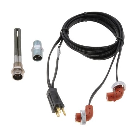 Zerostart Engine Heater - 300W 120V, 22Mm X 1.5 Thread, Stainless Stl, With 1/2in. Npt Thermostat & Y-Cord 8602905